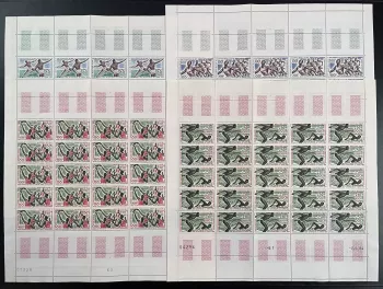 Centrafricaine 1964 YT PA 22-25 planche Tokyo Jeux Olympiques course basket-ball
