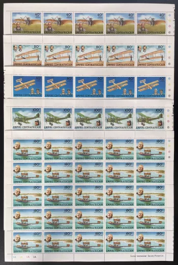 Central African 1978 YT PA 190-194 sheet aviation airplanes biplane