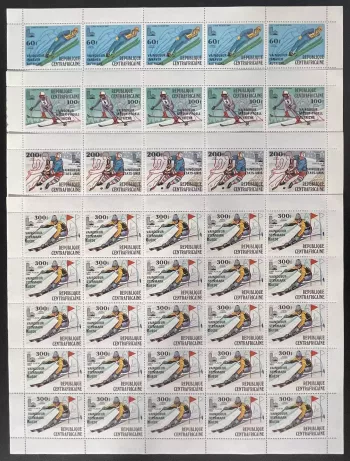 Zentralafrika 1980 YT PA 215-218 überdruck Olympische Spiele Lake Placid