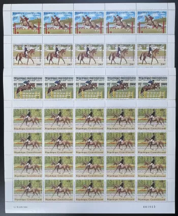 Central African 1983 YT PA 276-279 sheet horse riding show jumping JO