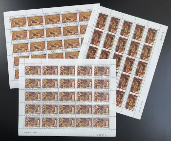 Central African Republic 1986 YT PA 350-352 sheet Christmas religion art Giotto