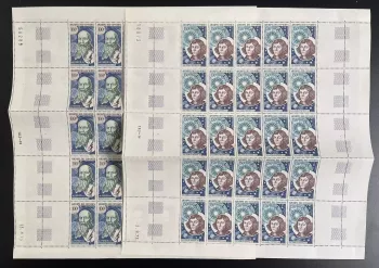 Comores 1973 YT PA 55-56 planche Copernic Hansen astronomie navigation