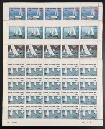 Comores 1983 YT PA 197-200 planche voile Jeux Olympiques Olympic Los Angeles