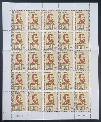 Congo 1976 YT 416 planche Alexander Graham Bell téléphone invention