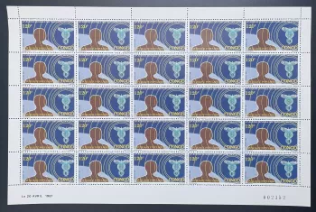 Congo 1981 YT 622 planche Journée mondiale télécommunications satellites santé