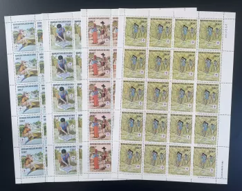 Kongo 1982 YT 663-666 Bogensatz Pfadfinder Baden-Powell Uniformen
