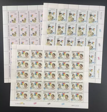 Congo 1986 YT 784-786 planche révolution enfants santé UNICEF ONU