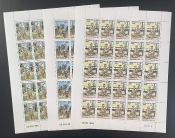 Congo 1995 YT 1001-1003 planche costumes traditionnels notables Loango