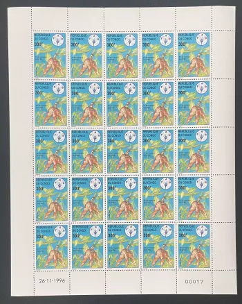 Congo 1996 YT 1032 planche FAO alimentation agriculture orchidée fleur