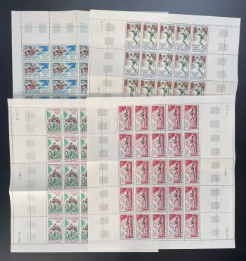 Congo 1968 YT PA 74-77 planche Jeux Olympiques Mexico sport boxe football