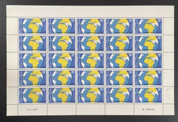 Congo 1977 YT PA 236 planche Europe Afrique globe carte liaison aérienne