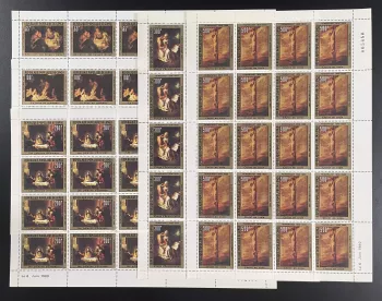 Congo 1980 YT PA 273-277 sheet Rembrandt painting Christmas Easter religion
