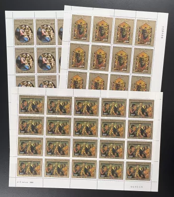 Congo 1985 YT PA 329-331 sheet Christmas Party Children's Day Madonna Art