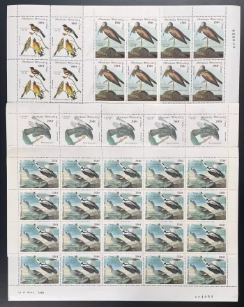Kongo 1985 YT PA 332-335 Audubon Vögel Greifvögel Ornithologie
