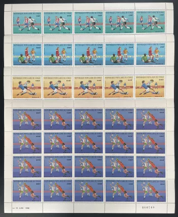 Congo 1986 YT PA 349-352 sheet Football World Cup Mexico 86 Soccer FIFA