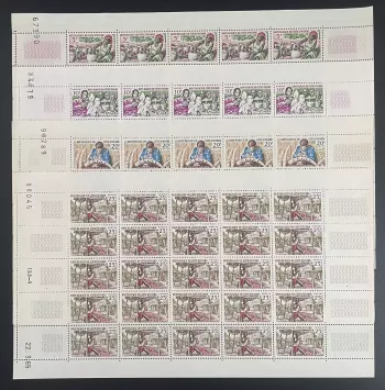 Elfenbeinküste 1965 YT 230-233 Bogen Kunsthandwerk Töpfer Bildhauer Weber