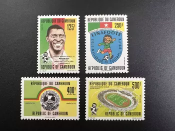 Kamerun 1992 Mi. 1188-1191 Fußball Linafoote Ahmadou-Ahidjo-Stadion