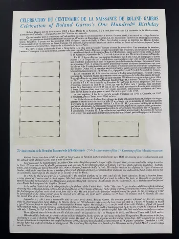 Comoros 1988 Mi. Bl. 848 - 853 sheet History Aviation Roland Garros Avion