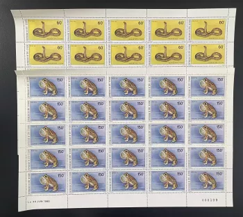 Elfenbeinküste 1980 YT 549 550 Bogen Kobra Naja Kröte Fauna