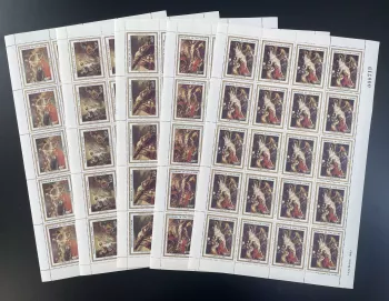 Ivory Coast 1983 YT 654-658 sheet Rubens Easter religious paintings