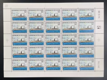 Elfenbeinküste 1990 YT 839 Bogen Passagierschiff Afrika Briefmarkentag