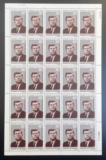 Côte d'Ivoire 1964 YT PA 33 planche John F. Kennedy JFK président USA America