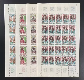 Dahomey 1970 YT 291-294 Bogen Botschaft König Ardres Ludwig XIV Schiff
