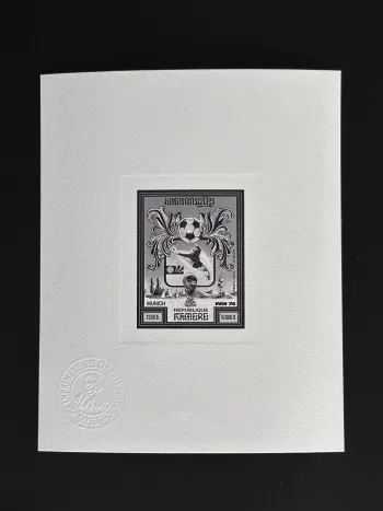 Cambodia 1975 Mi. 431B artist proof Football World Cup Munich FIFA black