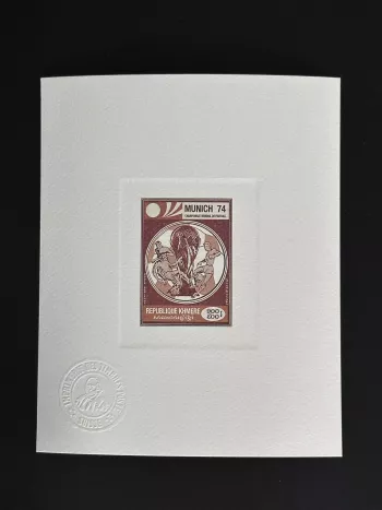 Cambodia 1975 Mi. 431A artist's event Munich FIFA World Cup football brown