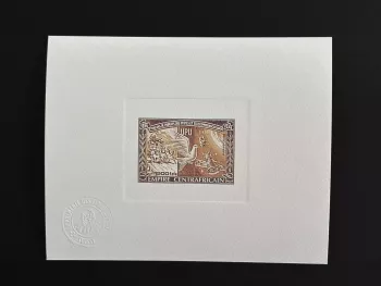Centrafrique 1978 Mi. 549 épreuve d'artiste UPU Colombe Espace Astronaute marron