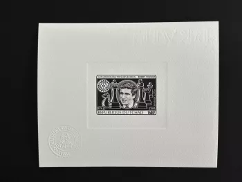 Tchad 1982 Mi. 951 épreuve d'artiste Bobby Fischer échecs Rotary noir