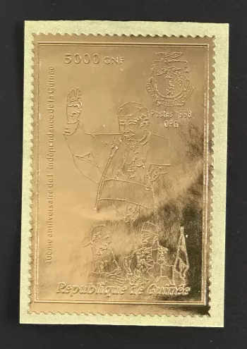 Guinea 1998 Gold 40. Jahrestag Unabhängigkeit Papst Johannes Paul II