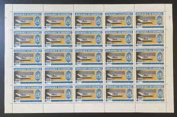 Dahomey 1966 YT PA 36 planche OMS WHO siège Genève architecture santé