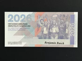 Matej Gabris Gabrisnote 2026 - Billet fantaisie DVETISÍC DVADSAŤŠESŤ