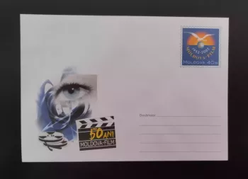Entier postal Moldova 2002 - 50 ans Moldova-Film - Enveloppe 40b neuve oiseau