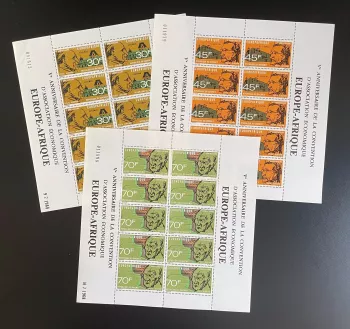 Dahomey 1968 YT PA 78-80 planche Europafrique Schuman De Gasperi Adenauer