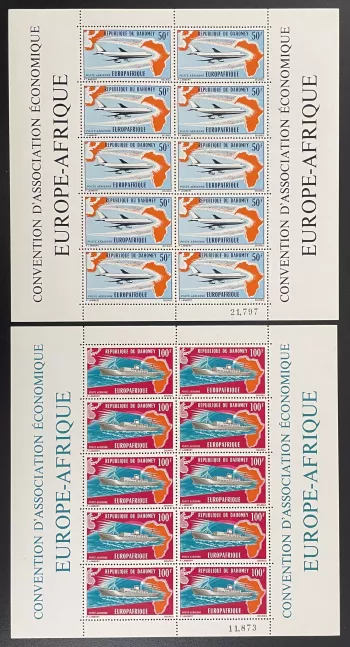 Dahomey 1971 YT PA 147-148 Bogen Europafrika Flugzeug Schiff Luftfahrt