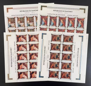 Dahomey 1971 YT PA 149-152 sheet Christmas painting Dürer Van Dyck Holbein