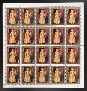Dahomey 1974 YT PA 220 sheet Champagne child painting art girl falcon