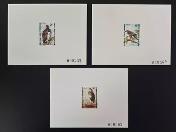Kamerun 1983 Mi. 1011-1013 Luxusprobe Greifvögel Adler Reiher