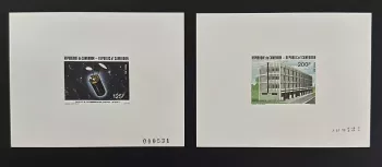 Cameroun 1985 Mi. 1077 - 1078 épreuve de luxe Intelsat V satellite Intelcam