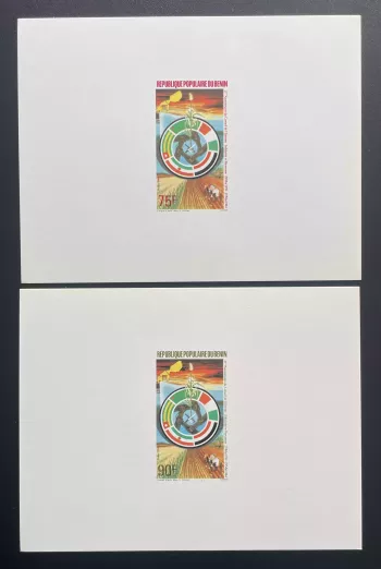 Bénin 1984 Mi. 349 - 350 épreuve de luxe Conseil Entente drapeaux