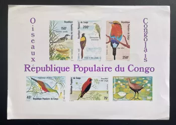 Congo 1980 Mi. Bl. 25 épreuve de luxe oiseaux birds faune souimanga