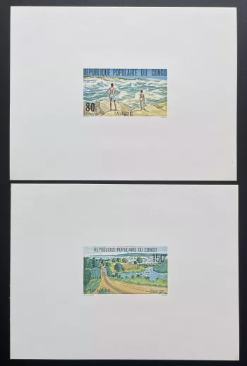 Congo 1980 Mi. 784 - 785 épreuve de luxe cataractes pont Djoué paysages