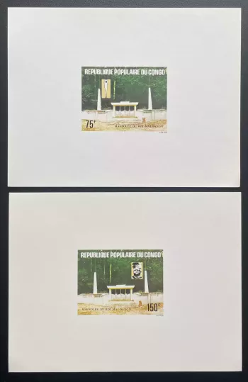 Congo 1981 Mi. 825 - 826 épreuve de luxe Mausolée Roi Maloango monument