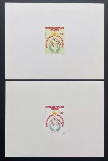 Congo 1983 Mi. 927 - 928 épreuve de luxe 20e anniversaire 3 Glorieuses