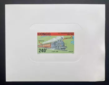 Congo 1991 Mi. 1241 épreuve de luxe Transsibérien train locomotive vapeur
