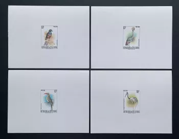 Elfenbeinküste 1980 Mi. 672 A/B/C/D Luxusprobe Vögel Kranich Hornvogel