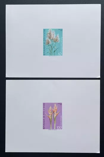 Côte d'Ivoire 1981 Mi. 686 - 687 épreuve de luxe fleurs Heliconia