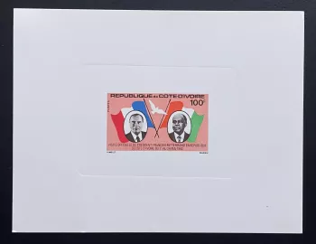 Côte d'Ivoire 1982 Mi. 725 épreuve de luxe Mitterrand Houphouët-Boigny